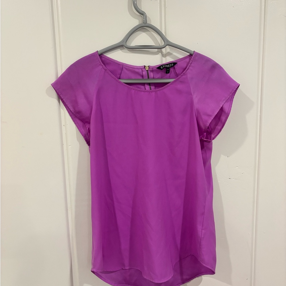 Express Purple Cap Sleeve Blouse